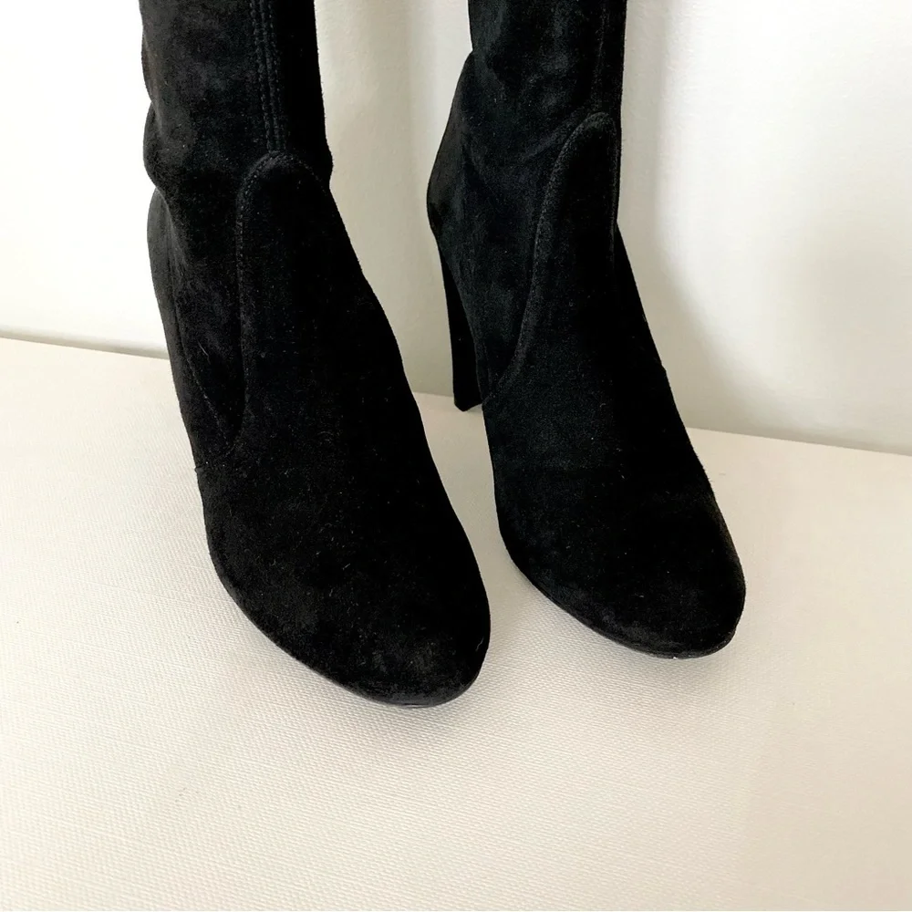 Stuart Weitzman NWT Over-The-Knee Black Suede Boots Size 7